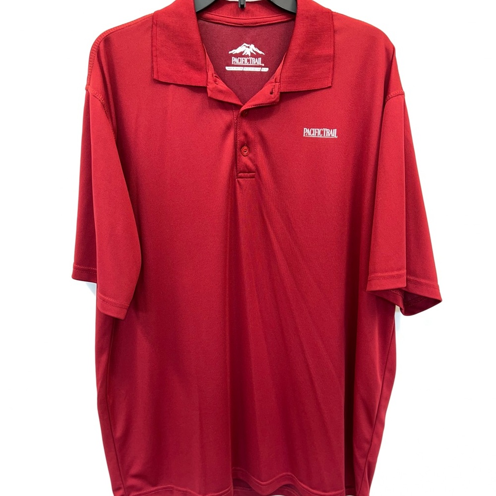 Pacific Trail Polo Shirt Mens Extra Large Red Short Sleeve 100% Polyester Logo